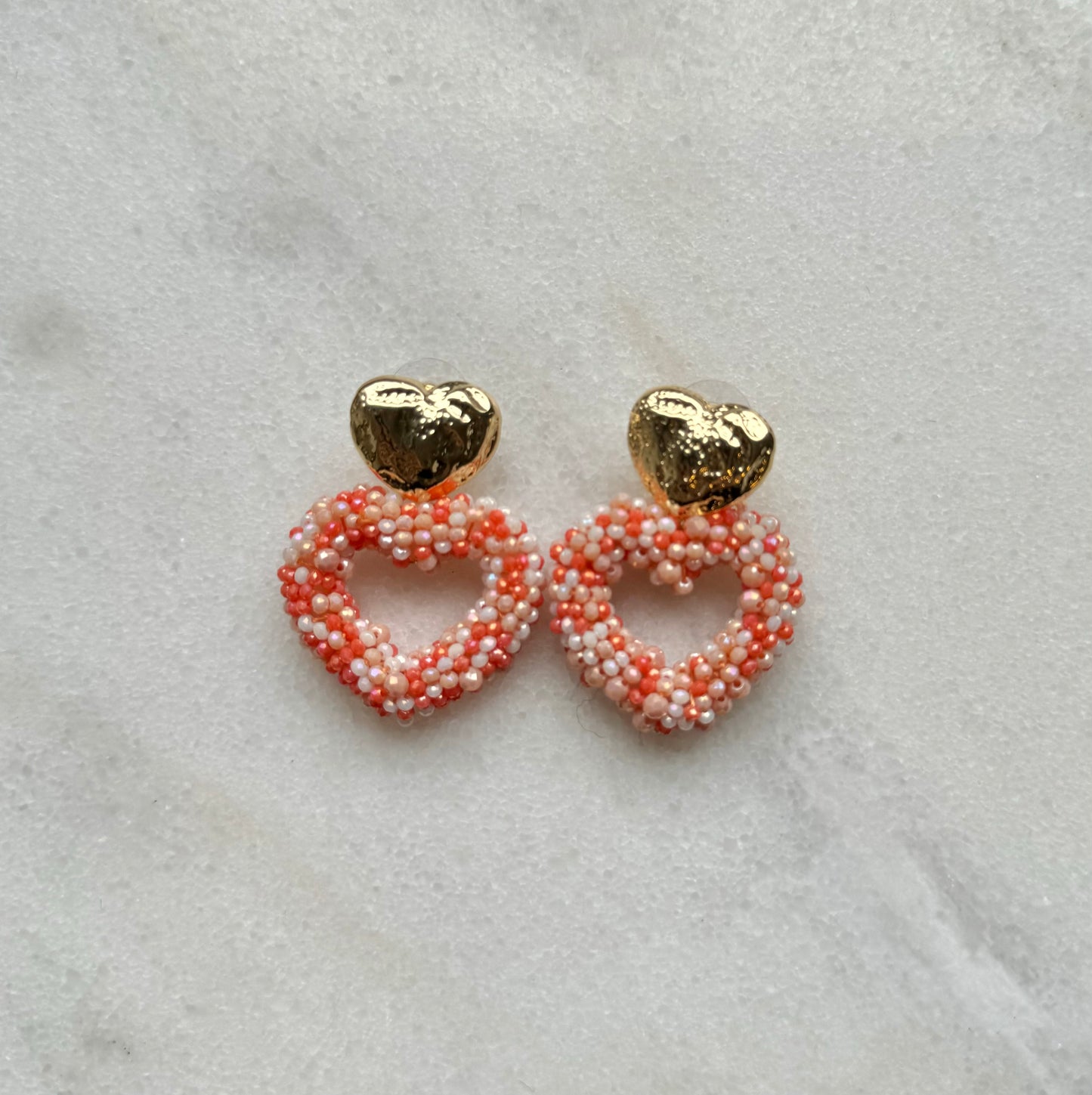 Olivia oorbellen oranje/wit