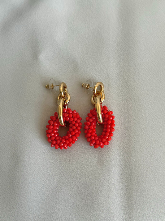 Zoë oorbellen rood