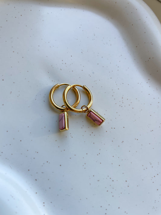 Chloé oorbellen goud/roze