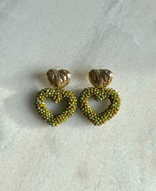 Olivia oorbellen olijf