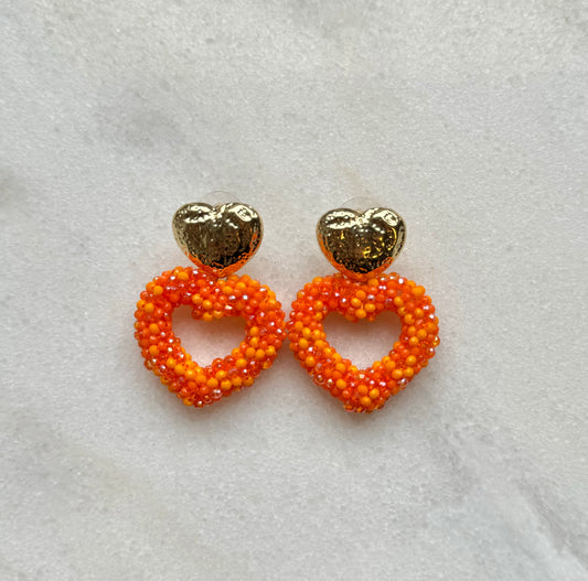 Olivia oorbellen oranje