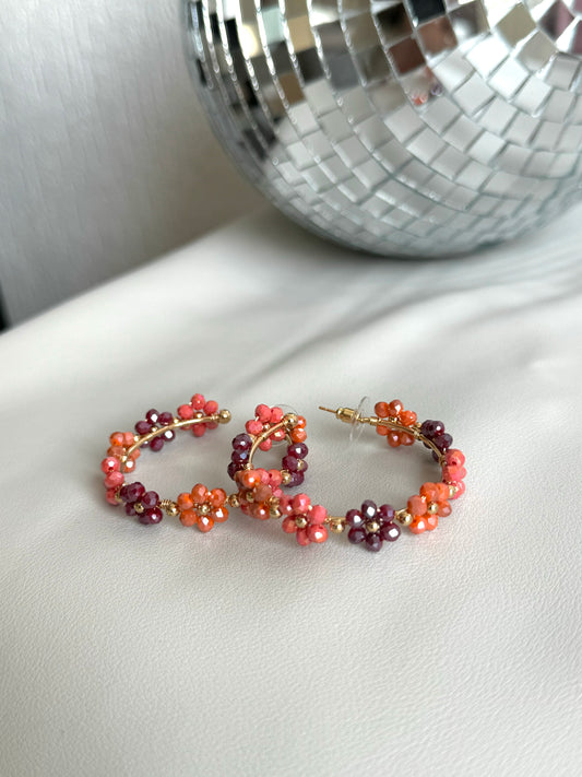 Fleur oorbellen oranje